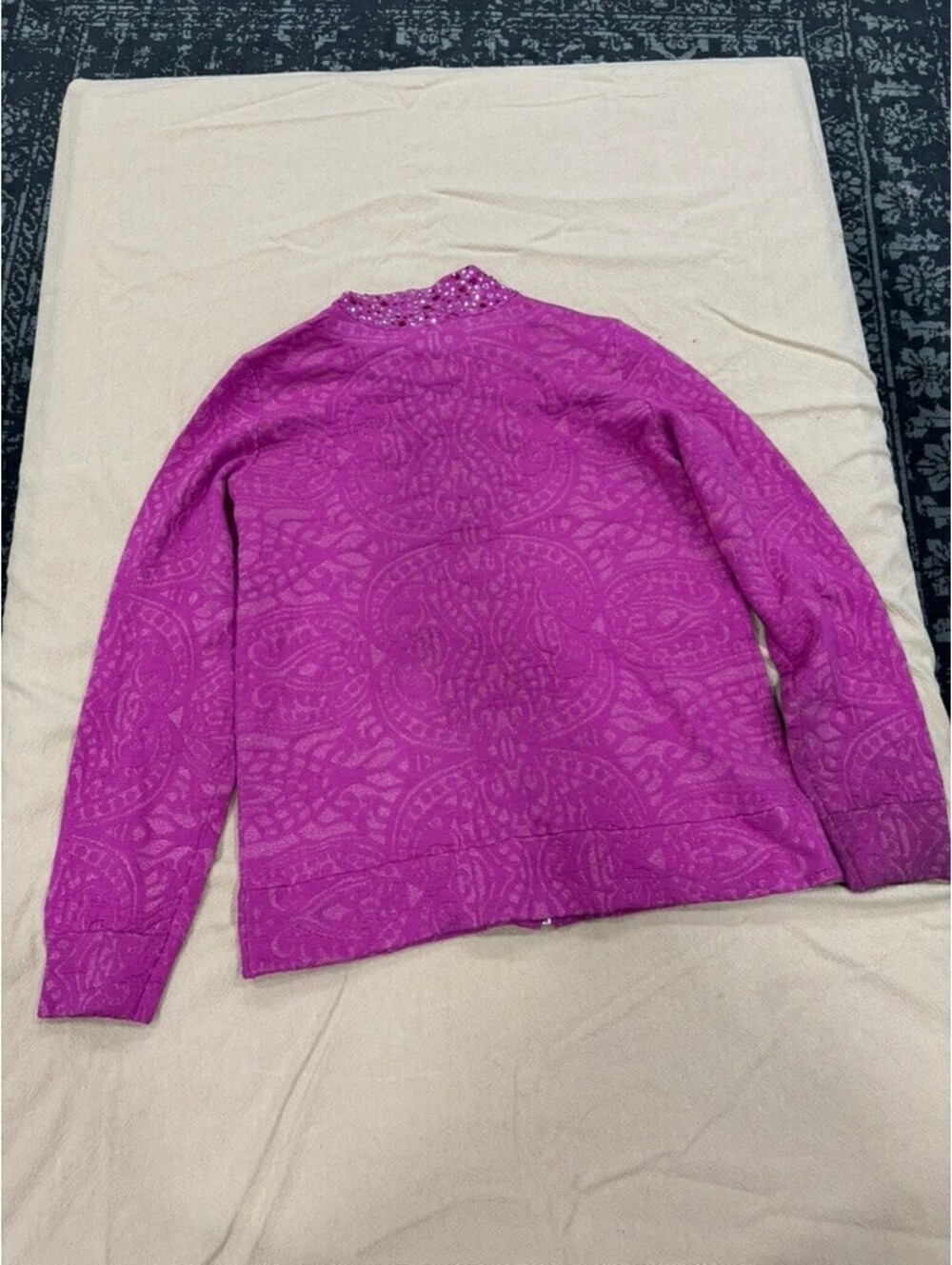 Purple Paisley Patterned Set with Rhinestone Detailing - Picture 15 of 15